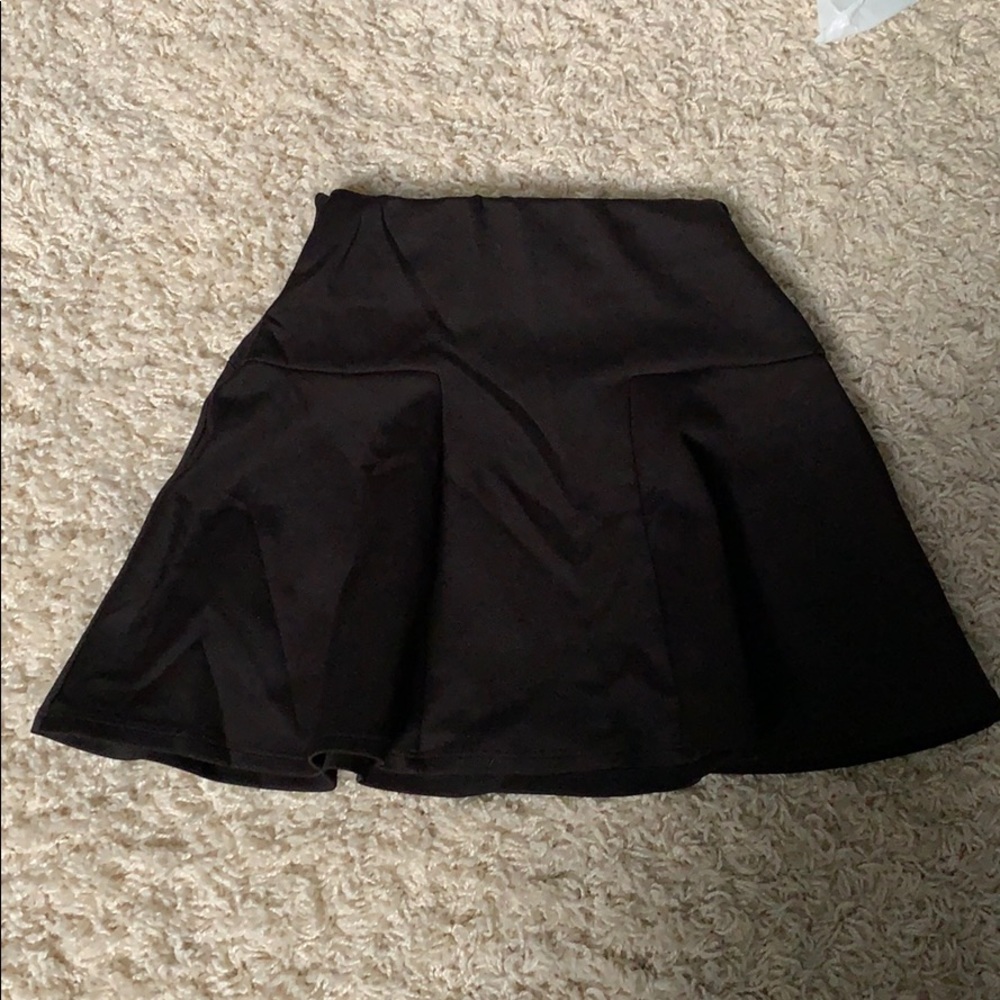 Black High Waist Skater Skirt